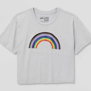 Pride XL The PHLUID Project Rainbow Cropped T-Shirt Unisex Gray 3004-Bk